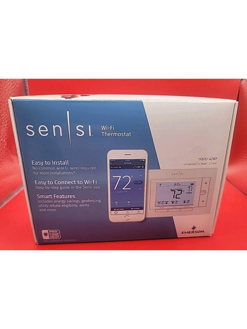 Sen Si 1f87u 42wf Wi Fi Thermostat Emerson Open Box New White